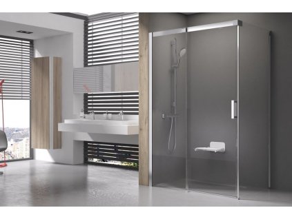 Ravak MSDPS L - 110 x 80 cm sprchové dveře s pevnou stěnou sklo levé