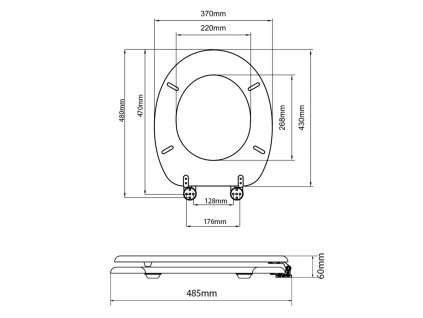 Aqualine 1705-10 WC sedátko HDF dub