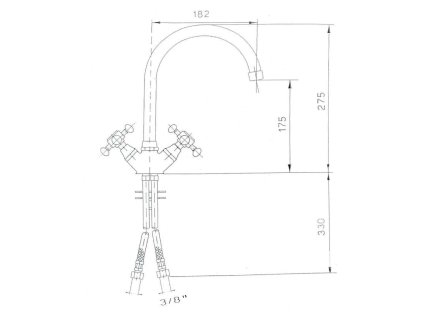 Sapho Antea dřezová baterie výška 275 mm bronz 3096
