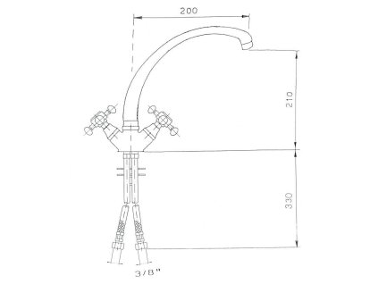 Sapho Antea 3115 dřezová baterie výška 265 mm zlato