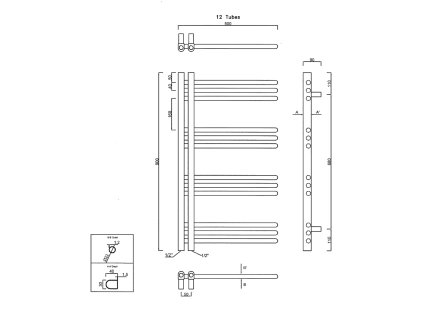Sapho Dorlion 500 x 900 mm 1130-10 otopné těleso chrom