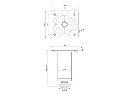 Aqualine KERAMIA FRESH stavitelná nožička 10077 chrom