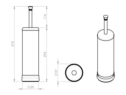 Sapho 753344 WC štětka na postavení bronz