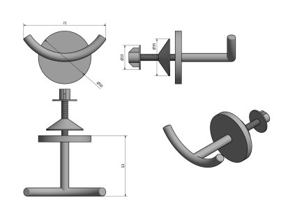 Aqualine 1801-23 dvojháček pro rovná a oblá otopná tělesa chrom