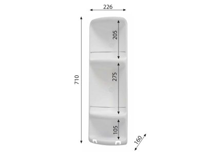Aqualine Caesar 7081 rohová polička do sprchy 22,6 x 71 x 16 cm bílá ABS plast