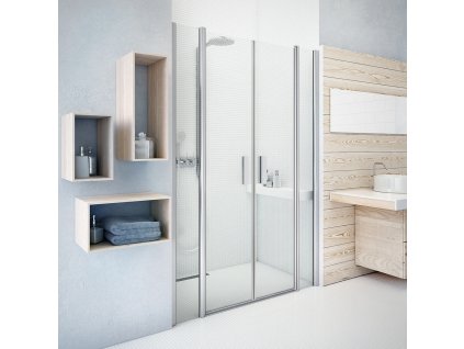 Roth Tower Line sprchové dveře dvoukřídlé 120 x 201,2 cm 721-1200000-01-02 stříbro / transparent