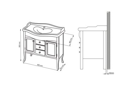 Sapho Retro 1620 umyvadlová skříňka 89 x 80 x 48 cm buk