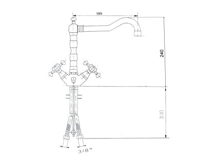 Sapho Antea 3128 dřezová baterie s retro hubicí nikl