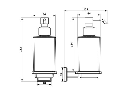 Sapho Colorado 6981 dávkovač mýdla chrom sklo satin