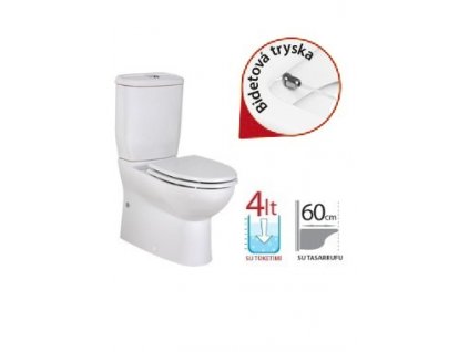 Creavit SEDEF SD3842 kombi wc + bidet 2v1 uni odpad