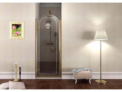 Gelco Antique GQ1290LC sprchové dveře otočné 90 x 190 cm bronz levé