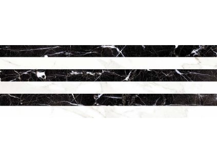 Aqualine Carrara Relieve Stripe Albinegro Brillo G 20 x 60 cm obklad CAR003