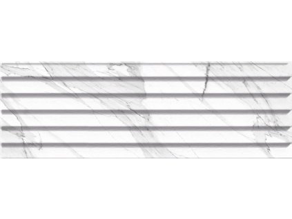 Aqualine Carrara Relieve Stripe Blanco Brillo G 20 x 60 cm obklad CAR002