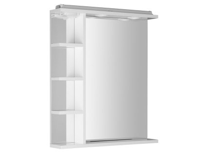 Aqualine Korin LED zrcadlo 60x70x12 cm s osvětlením zásuvkou a poličkami KO377