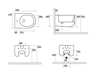 Sapho Flo 312301 bidet 37 x 30 x 54 cm