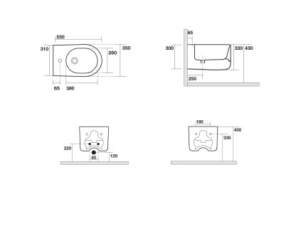 Sapho Nolita 532501 bidet 35 x 33 x 55 cm