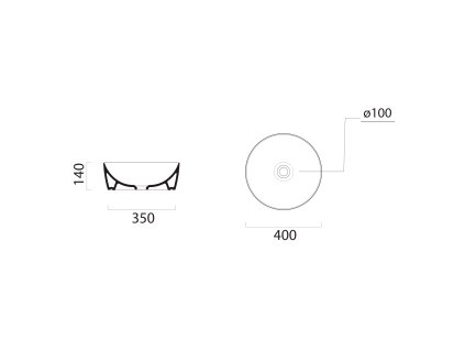 Sapho Sand 903911 umyvadlo O 40 x14 cm