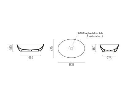 Sapho Pura 884211 umyvadlo 60 x 42 cm bílé