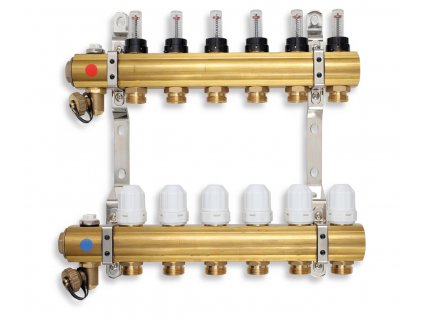 NOVASERVIS 6 okr. G1" RZP06S mosazný rozdělovač pro podlahové topení