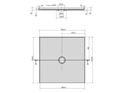 Polysan MIRAI 90 x 90 x 1,8 cm 73185 sprchová vanička do niky