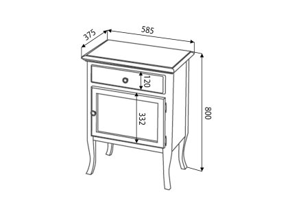 Sapho Retro 1690 skříňka 60 x 80 cm buk pravá