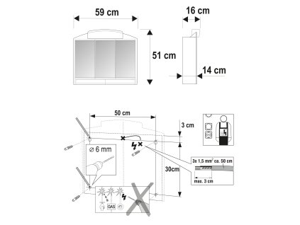 Samona RANO 59 x 51 cm 541302 koupelnová galerka