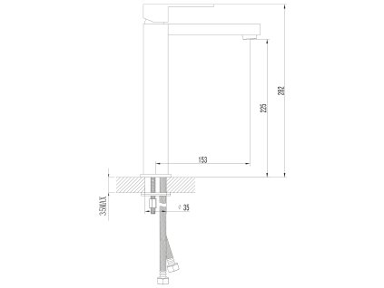 Sapho Latus 1102-04 umyvadlová baterie stojánková páková