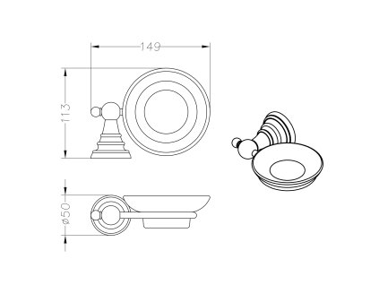 Sapho Diamond 1317-02 mýdlenka na zavěšení chrom