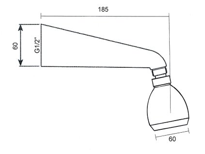 Sapho 9041 nástěnná sprcha s otočným kloubem chrom