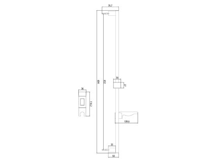 Sapho 1206-07 posuvný držák sprchy s mýdlenkou 680 mm chrom