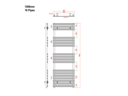 Sapho Jalousi otopné těleso 500 x 1500 mm bílé 1801-08