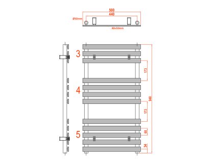 Sapho Jalousi otopné těleso 500 x 940 mm bílé 1801-10