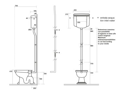 Sapho Retro 108001 nádržka splachovací vysoká