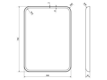 Sapho Float 50 x 70 cm zrcadlo s LED osvětlením 22571 bílá