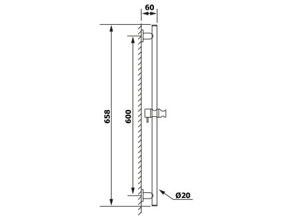 Sapho Daniela 1202-06 posuvný držák sprchy 600 mm chrom