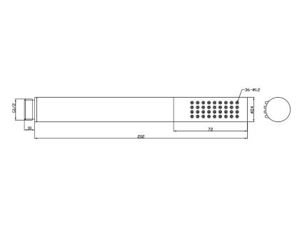 Sapho Daniela 1204-13 ruční sprcha Daniela 200 x 24 mm chrom