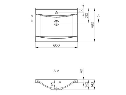 Sapho Luciola 50062 umyvadlo 60 x 48 cm
