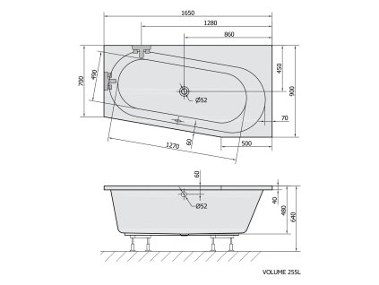 Polysan ASTRA WR 165 x 90 x 48 cm 31611 vana