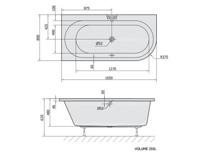 Polysan ASTRA L 165 x 80 x 48 cm 33611 vana