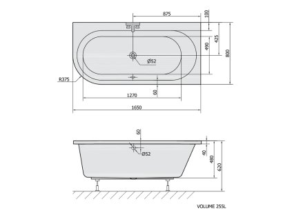 Polysan ASTRA R 165 x 80 x 48 cm 34611 vana