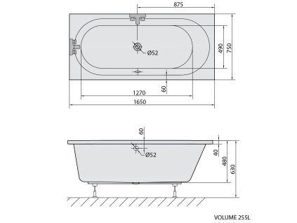 Polysan ASTRA B 165 x 75 x 48 cm 32611 vana