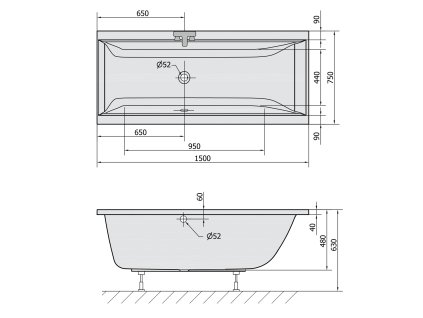 Polysan CLEO 150 x 75 x 48 cm 27611 vana