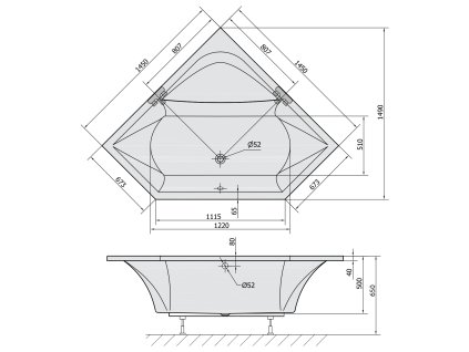 Polysan FLOSS 145 x 145 x 50 cm 98611 vana