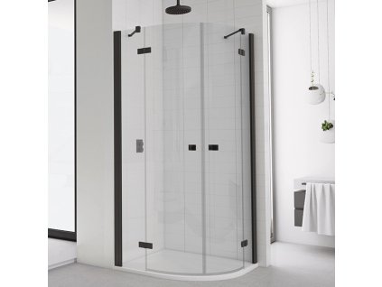 SanSwiss Ronal ANNEA Black 100 x 100 cm sprchový kout sklo Transparent ANR501000607