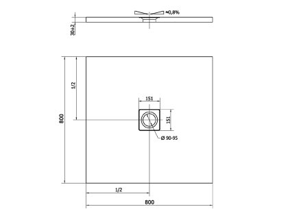 Polysan FLEXIA 80 x 80 x 3 cm 72941 sprchová vanička s možností úpravy rozměru