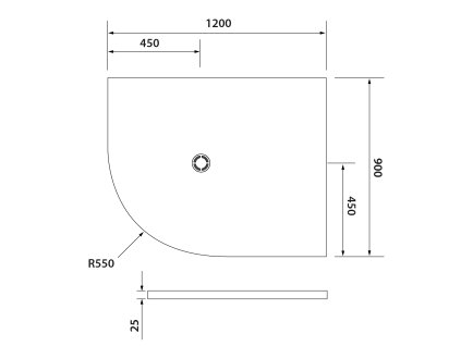 Polysan FLEXIA 120 x 90 x 2,5 cm 91391 sprchová vanička s možností úpravy rozměru pravá