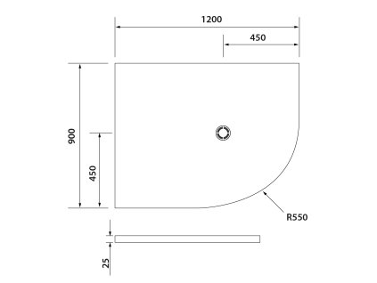 Polysan FLEXIA 120 x 90 x 2,5 cm 91371 sprchová vanička s možností úpravy rozměru levá