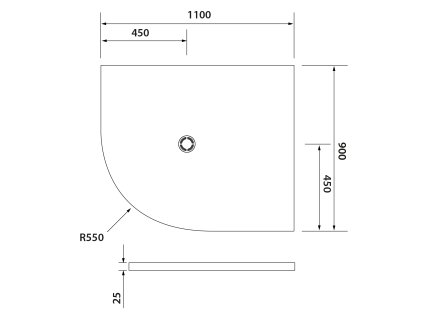 Polysan FLEXIA 110 x 90 x 2,5 cm 91361 sprchová vanička s možností úpravy rozměru pravá