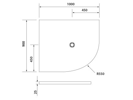 Polysan FLEXIA 100 x 90 x 2,5 cm 91321 sprchová vanička s možností úpravy rozměru levá