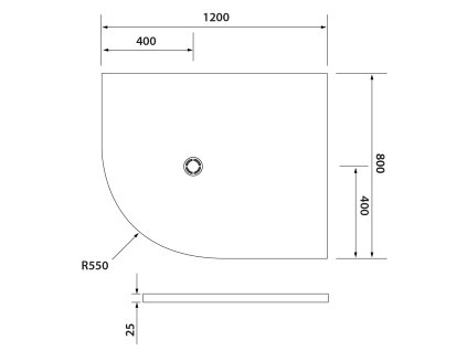 Polysan FLEXIA 120 x 80 x 2,5 cm 91291 sprchová vanička s možností úpravy rozměru pravá